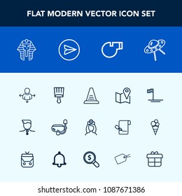 Modern, simple vector icon set with healthcare, place, nurse, sea, map, step, culture, location, baja, beach, concept, spacecraft, road, technology, white, medal, pin, winner, blue, spaceship icons