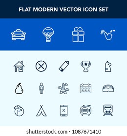 Modern, simple vector icon set with paris, tower, cancel, stop, strategy, horse, sign, vehicle, landmark, package, first, pen, male, transportation, eiffel, pencil, fresh, musical, present, boy icons