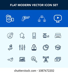 Modern, simple vector icon set with finance, open, transportation, people, container, lock, white, bedroom, cold, company, furniture, removal, bed, air, hierarchy, drink, unlock, accounting icons