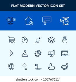 Modern, simple vector icon set with air, fan, electric, fahrenheit, success, transport, thermometer, scale, nature, night, star, white, arrow, data, astronomy, right, button, market, chart, cart icons