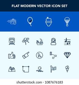 Modern, simple vector icon set with military, late, jump, parachute, elegance, extreme, train, ufo, office, technology, showing, toilet, good, circle, note, computer, fashion, hand, war, marine icons