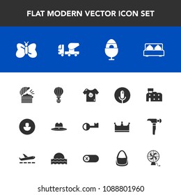 Modern, simple vector icon set with parachuting, kid, profile, furniture, avatar, extreme, beauty, human, voice, hat, decoration, easter, white, microphone, cowboy, holiday, jump, key, bedroom icons