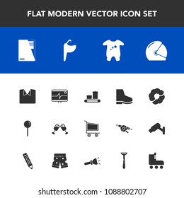 Modern, simple vector icon set with bag, sink, wine, document, white, file, biker, water, fashion, sign, glass, baby, clothing, dessert, bathroom, market, health, travel, helmet, sweet, paper icons