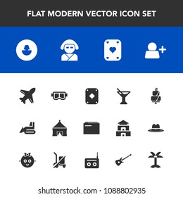 Modern, simple vector icon set with geisha, add, asian, sweet, profile, paper, account, file, aircraft, dessert, cake, travel, palm, sign, circus, bulldozer, food, poker, game, juice, summer icons