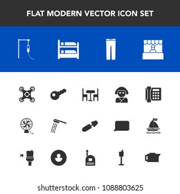 Modern, simple vector icon set with caffeine, japan, wine, key, geisha, fashion, kimono, communication, camera, market, hotel, fan, coffee, drone, black, mascara, hygiene, espresso, food, chair icons