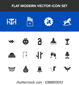 Modern, simple vector icon set with bowling, sad, fun, family, hotel, delivery, sweet, food, sunrise, nature, baby, kitchen, light, cute, cocktail, asia, horse, glass, sunset, cargo, privacy icons