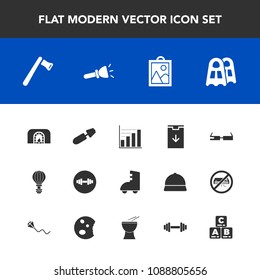 Modern, simple vector icon set with christmas, gym, technology, warm, axe, fire, construction, business, tool, electric, toy, fashion, picture, parachuting, sign, sport, makeup, data, smart, sea icons