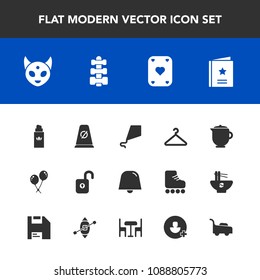 Modern, simple vector icon set with security, beauty, garden, cloakroom, fitness, perfume, fun, traffic, monster, alien, joy, fashion, protection, tea, grass, street, summer, teapot, breakfast icons