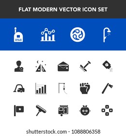 Modern, simple vector icon set with human, autumn, garden, fun, baby, medicine, health, hygiene, person, cleaner, bottle, home, housework, domestic, add, vacuum, envelope, water, communication icons