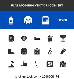 Modern, simple vector icon set with sea, health, supermarket, space, happy, image, meal, shell, flag, seashell, background, dish, picture, hygiene, clothing, ufo, boot, food, game, marine, care icons