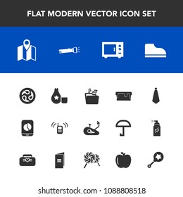 Modern, simple vector icon set with road, japan, kamon, communication, child, pin, map, bike, oven, microwave, call, business, japanese, apple, baby, phone, lamp, pie, location, fruit, cake, tie icons