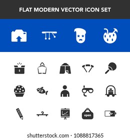 Modern, simple vector icon set with fashion, bag, glass, extreme, cocktail, drink, travel, style, male, parachute, container, tent, camp, , photo, graphic, fish, ping, hipster, cake, tennis, boy icons