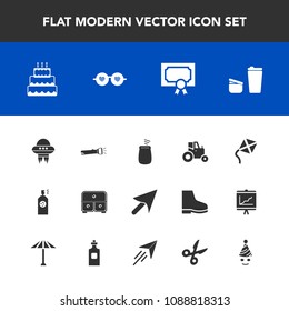 Modern, simple vector icon set with hippie, sugar, tractor, technology, achievement, agriculture, food, coffee, lamp, drawer, certificate, frame, diploma, cup, sweet, farm, field, sign, style icons