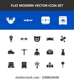 Modern, simple vector icon set with equipment, kayaking, seafood, double, male, furniture, wash, drop, piglet, fashion, car, fitness, map, boy, child, toy, , pin, childhood, pig, fresh, man, bed icons