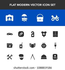 Modern, simple vector icon set with warm, extreme, diaper, paper, beverage, hotel, drink, care, clothing, ice, privacy, fireplace, cold, cream, vehicle, left, highway, kid, bike, clip, road, bus icons