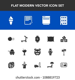 Modern, simple vector icon set with service, kitchen, cat, ball, fun, bed, kitty, pillow, alcohol, sweet, smart, technology, cocktail, white, bedroom, alphabet, education, cute, soft, abc, gas icons