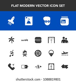 Modern, simple vector icon set with artist, jam, home, japanese, fashion, window, mon, door, palm, leaf, hipster, glass, shipping, style, kamon, man, menu, sound, music, cheeseburger, tropical icons