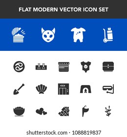 Modern, simple vector icon set with alien, marine, construction, clothes, entrance, equipment, test, drawer, transportation, office, lift, time, calendar, shipping, truck, japanese, space, cargo icons