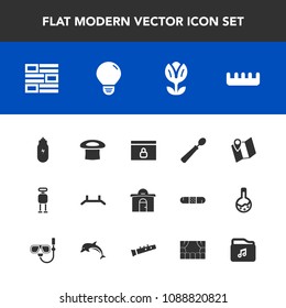 Modern, simple vector icon set with web, dinner, floral, building, care, up, internet, flower, road, android, robot, technology, hat, comb, newspaper, nature, blossom, brush, house, website, map icons