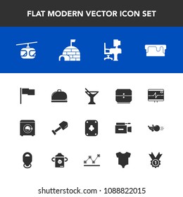 Modern, simple vector icon set with poker, tool, restaurant, heart, flag, table, housework, health, service, train, arctic, juice, winner, blue, game, snow, play, sweet, baby, sign, pie, shovel icons