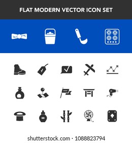 Modern, simple vector icon set with healthy, tie, handle, poker, nation, cook, mediterranean, wind, elegance, country, sign, chat, water, pointer, graph, chart, airplane, communication, stats icons