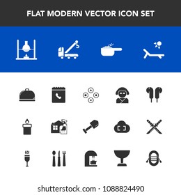 Modern, simple vector icon set with beautiful, internet, accident, cleaner, game, kimono, spray, fire, candle, book, meal, decoration, sunny, truck, chemistry, japan, dish, dinner, audio, fun icons