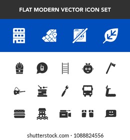 Modern, simple vector icon set with childhood, kid, phone, plant, telephone, sound, communication, equipment, white, musical, wash, dont, instrument, cute, snack, ladder, ringing, natural, child icons