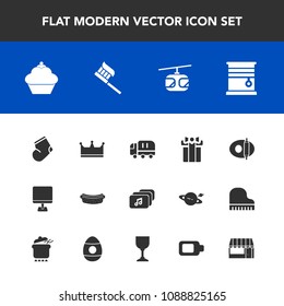 Modern, simple vector icon set with sweet, cooking, curtain, white, hotdog, file, sky, pc, pan, train, food, care, delivery, winter, socks, home, interior, music, crown, transportation, computer icons