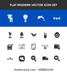 Modern, simple vector icon set with road, clothing, chair, child, old, shirt, ocean, award, alien, sign, place, office, happy, horse, space, winner, banner, monster, ufo, wildlife, fiction, sky icons