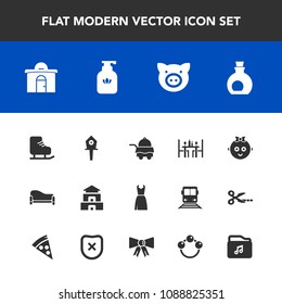 Modern, simple vector icon set with sport, temple, piglet, fashion, interior, service, business, spring, swine, bedroom, winter, olive, child, kid, pagoda, female, hotel, house, bird, real, home icons
