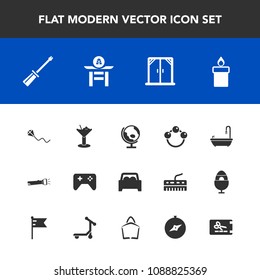 Modern, simple vector icon set with construction, summer, bar, planet, lamp, map, drum, global, vehicle, fun, globe, repair, taiko, drink, child, baby, sky, bathroom, modern, car, equipment, wax icons