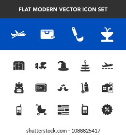 Modern, simple vector icon set with art, sale, finance, bank, architecture, money, percent, food, animal, cement, elevator, flight, equipment, communication, ladle, mixer, plate, sign, travel,  icons