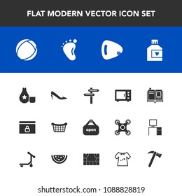 Modern, simple vector icon set with store, sign, education, lock, basket, web, mouth, hygiene, small, cuisine, child, mouthwash, microwave, dental, japanese, female, music, internet, musical icons