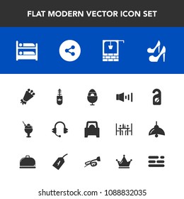 Modern, Simple Vector Icon Set With Privacy, Motel, Old, Sweet, Volume, High, Microphone, Decoration, Floral, Cream, Flower, Fashion, Well, Speaker, Media, Social, Spring, Table, Sound, Brush Icons