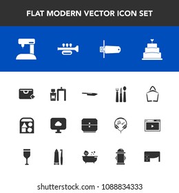 Modern, simple vector icon set with work, desk, bath, ball, department, play, sale, sweet, flash, memory, office, food, sewing, toy, cloud, bear, safety, , fashion, kitchen, sew, knife, pie, bag icons