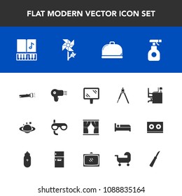 Modern, Simple Vector Icon Set With Blossom, Space, Curtain, Table, Globe, Flower, Sound, Spray, Food, Business, Scuba, Equipment, Home, Banner, Service, Chemical, Kitchen, Mask, Street, Sign Icons