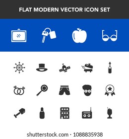 Modern, simple vector icon set with space, utensil, car, engagement, planet, cooking, kitchen, ship, fresh, rudder, white, wheel, station, laboratory, medicine, diamond, tv, wedding, template icons