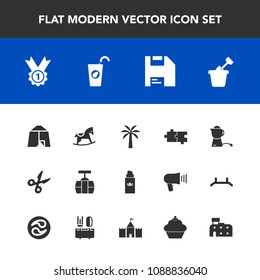 Modern, simple vector icon set with healthy, adventure, travel, child, aroma, fruit, cut, horse, juice, car, fresh, winner, teapot, play, sky, , bottle, breakfast, sweet, tent, perfume, outdoor icons