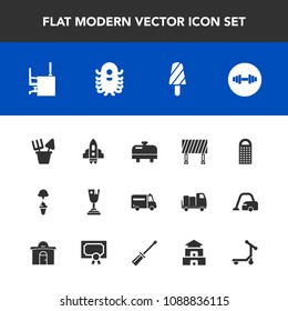 Modern, Simple Vector Icon Set With Background, Desk, Fitness, Place, Medical, Traffic, Winner, Water, Ufo, Sand, Toy, Rocket, Grater, Ice, Sweet, Food, Hospital, Achievement, Work, Boiler, Home Icons