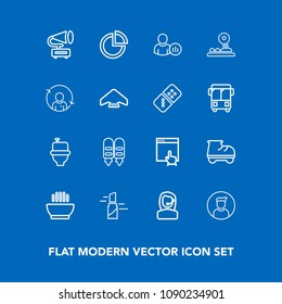 Modern, simple vector icon set on blue background with , dish, toilet, red, web, record, makeup, chart, online, social, bathroom, beautiful, leisure, retro, button, office, wc, technology, music icons