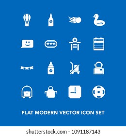 Modern, simple vector icon set on blue background with flag, hot, scale, nutrition, space, happy, cosmos, liquid, room, holiday, poker, white, astronomy, cosmonaut, transport, astronaut, science icons