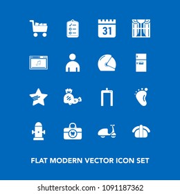 Modern, simple vector icon set on blue background with clean, newborn, small, bicycle, lollipop, cycle, cart, scan, fire, department, sign, baby, checklist, hydrant, list, foot, brush, sushi icons