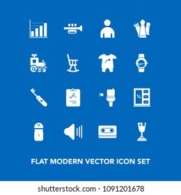 Modern, simple vector icon set on blue background with data, achievement, salt, music, up, clean, boy, furniture, spice, sound, medicine, health, winner, first, home, audio, cardiology, bathroom icons