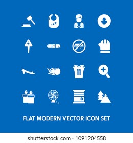 Modern, simple vector icon set on blue background with basketball, comet, nature, energy, window, man, candle, curtain, tree, space, air, sport, interior, boy, zoom, fashion, flame, child, home icons