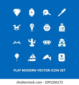 Modern, simple vector icon set on blue background with up, pen, water, smart, jewel, cactus, cooking, desert, boat, stationery, watch, gadget, camera, birthday, asia, technology, surveillance icons