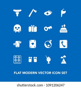 Modern, simple vector icon set on blue background with oven, beauty, landscape, poker, travel, beautiful, blue, fashion, kitchen, communication, chat, hammer, hotdog, sky, cream, book, internet icons