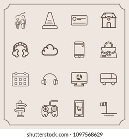 Modern, simple vector icon set with mobile, money, business, template, finance, calendar, payment, phone, way, growth, direction, timetable, ocean, house, beach, cheque, day, blue, time, step icons