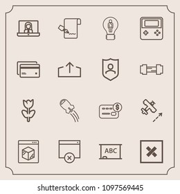 Modern, simple vector icon set with concept, plane, call, online, space, sign, chalkboard, internet, airplane, list, communication, floral, page, background, flower, travel, blossom, balance icons