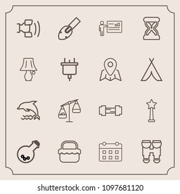 Modern, simple vector icon set with wildlife, calendar, food, meeting, grass, nature, timetable, technology, summer, equipment, balance, shovel, park, day, ocean, measurement, business, dolphin icons