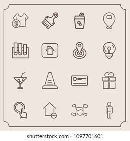 Modern, simple vector icon set with step, brush, concept, boy, paint, touch, click, property, cocktail, cheque, location, package, male, box, button, home, gift, present, up, white, cost, sale icons
